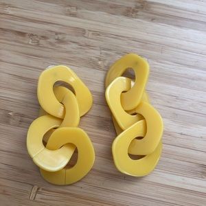 Yellow chunky earrings